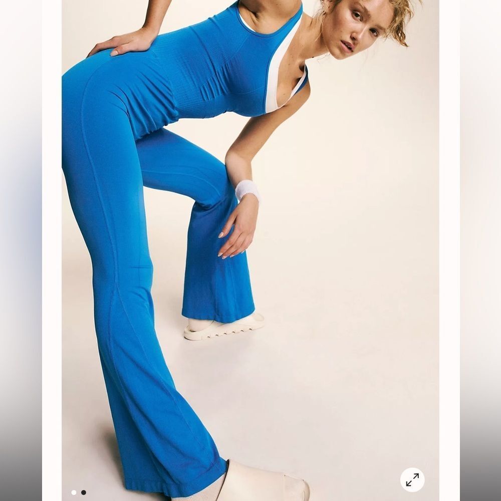 FREE PEOPLE | ✨NWOT✨ Good Karma Flared Onesie in Mid Atlantic * - Picture 2 of 5